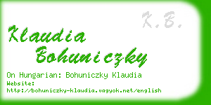 klaudia bohuniczky business card